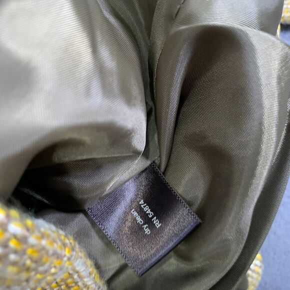 The Limited Blazer Small Tweed Yellow Brown Pockets Jacket Lined Careercore - Picture 5 of 8